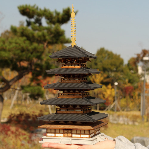 건축모형- 일본법륭사 오층탑